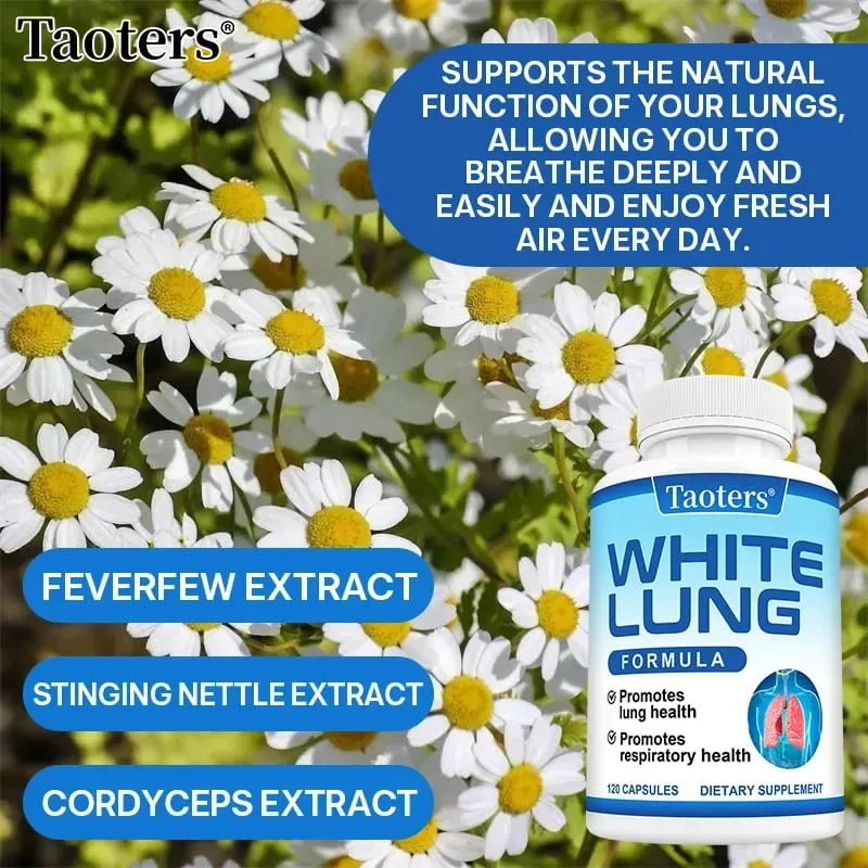 White Lung - with Quercetin Bromelain Vitamin D K Lung Cleansing and Detoxification Supports Lung and Respiratory Health