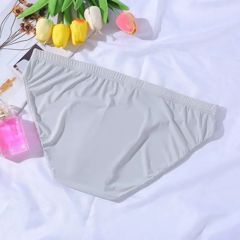 New Big Men's U Convex Underwear Ice Silk Quick Drying Briefs Summer Cool Low Waist Thin Male Underpants Plus Size — image 15