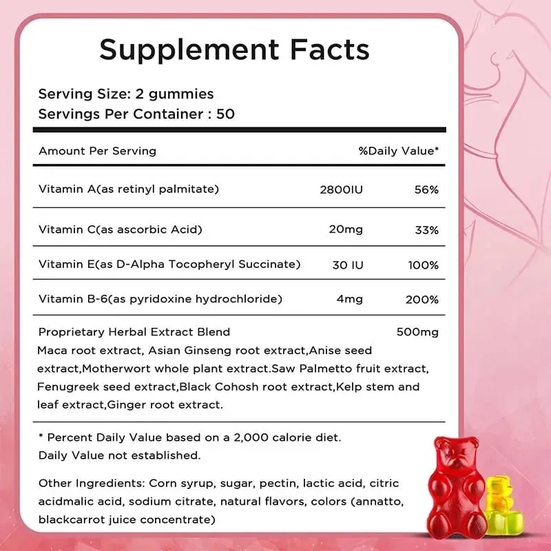 BBL Gummies for Bigger Butt Growth - Shape Female Body Tighten Buttocks Prevent Sagging and Collapse Increase Sexy Buttocks