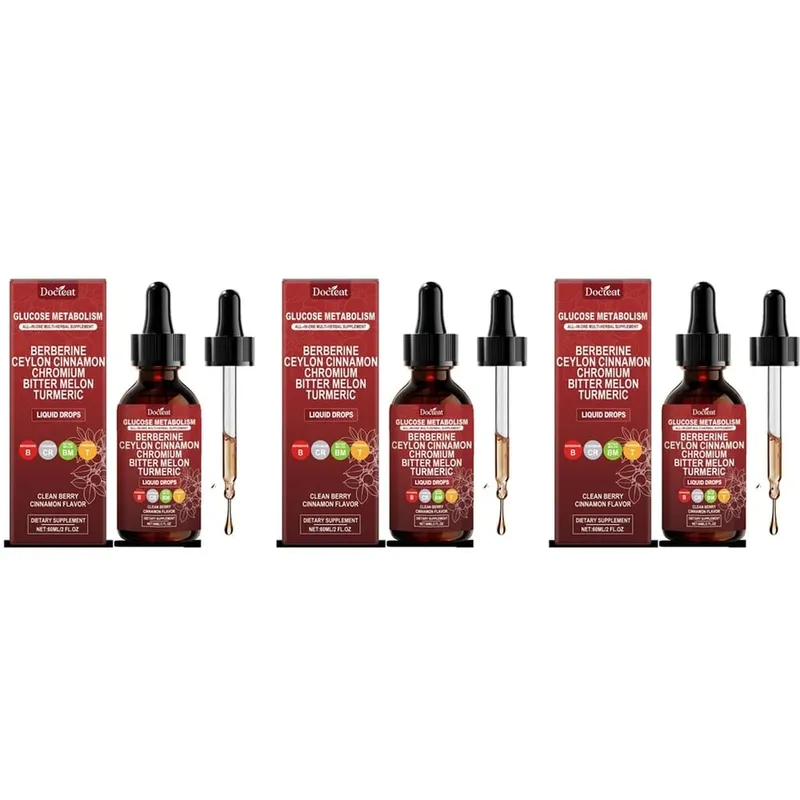 Docteat Glucose Metabolism Folyékony cseppek berberinnel és ceyloni fahéjjal, elősegítik a sima légzést és a légutak tisztaságát 60 ml — image 8
