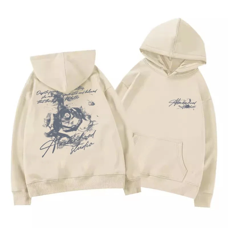 Rose Flower Men Women Hoodie Pullover Outdoor Street Casual Loose Sports Comfort Sporty Versatile Daily Winter Autumn Sweatshirt — image 6