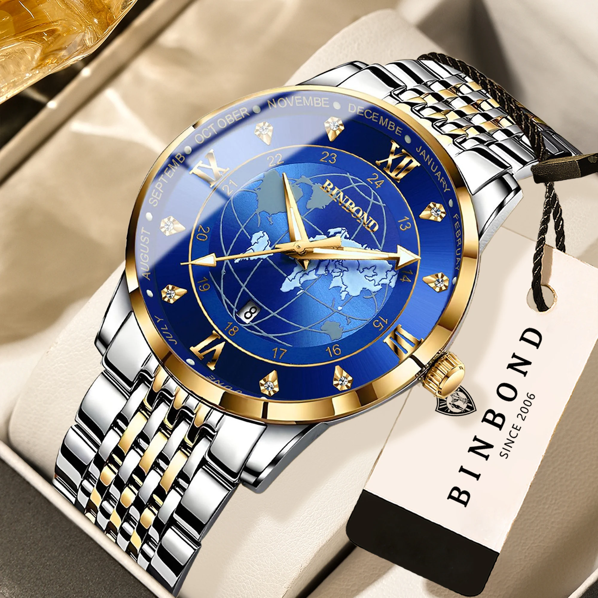 Original Stainless Steel Quartz Watches For Men Luxury Luminous Waterproof Men's Watch Reloj Hombre Wristwatch Mal Gift — image 1