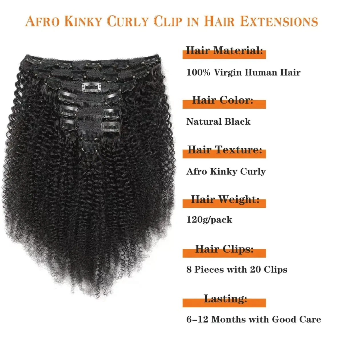 Valódi Remy Afro Coily Clip In Emberi Hajhosszabbítás Feldolgozatlan 4B 4C Afro Kinky Göndör Clip Ins Afroamerikaiak Fekete Nők számára