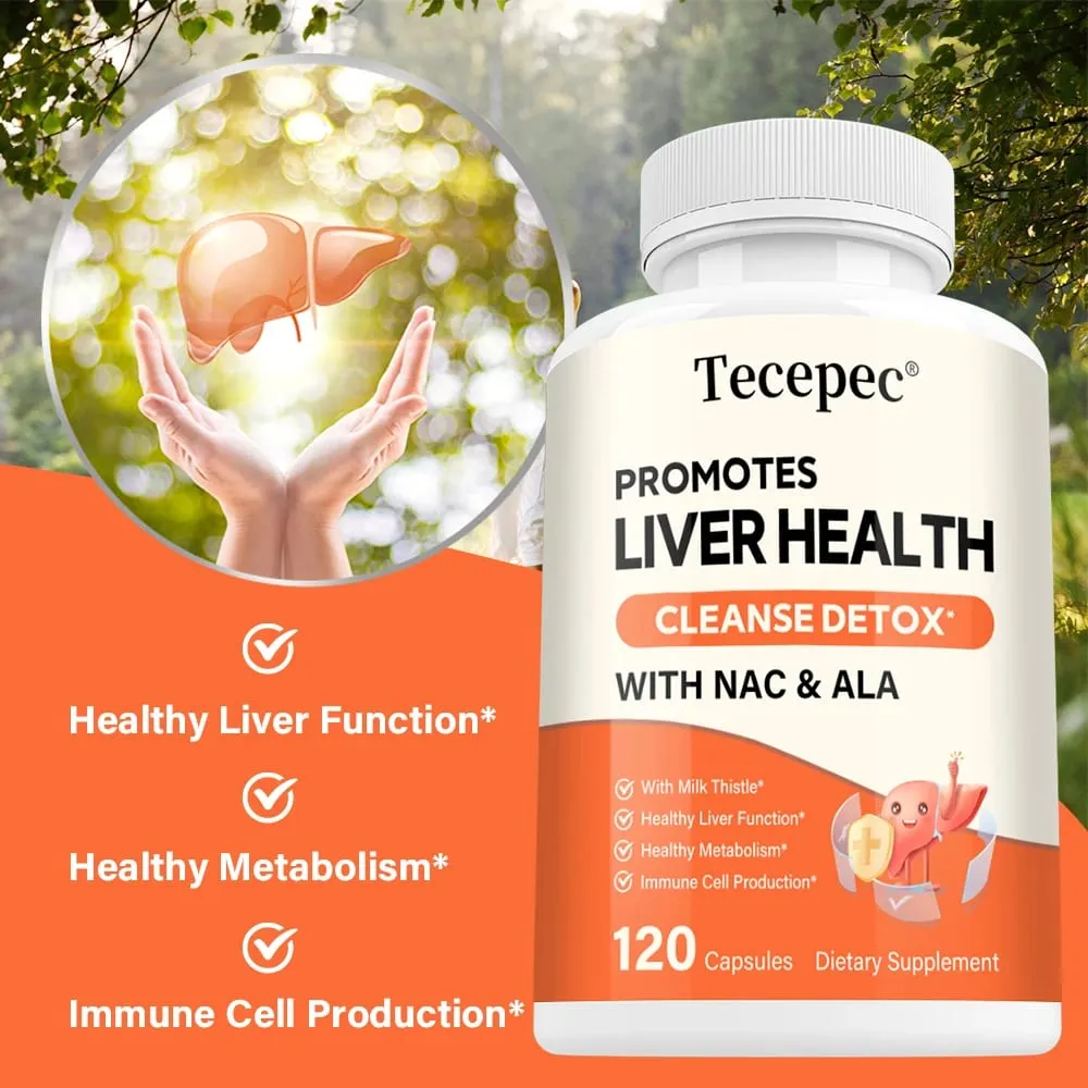 Milk Thistle Extract Capsule with NAC for Antioxidant Detox & Cleanse Liver Health Function Support Herbal Supplement
