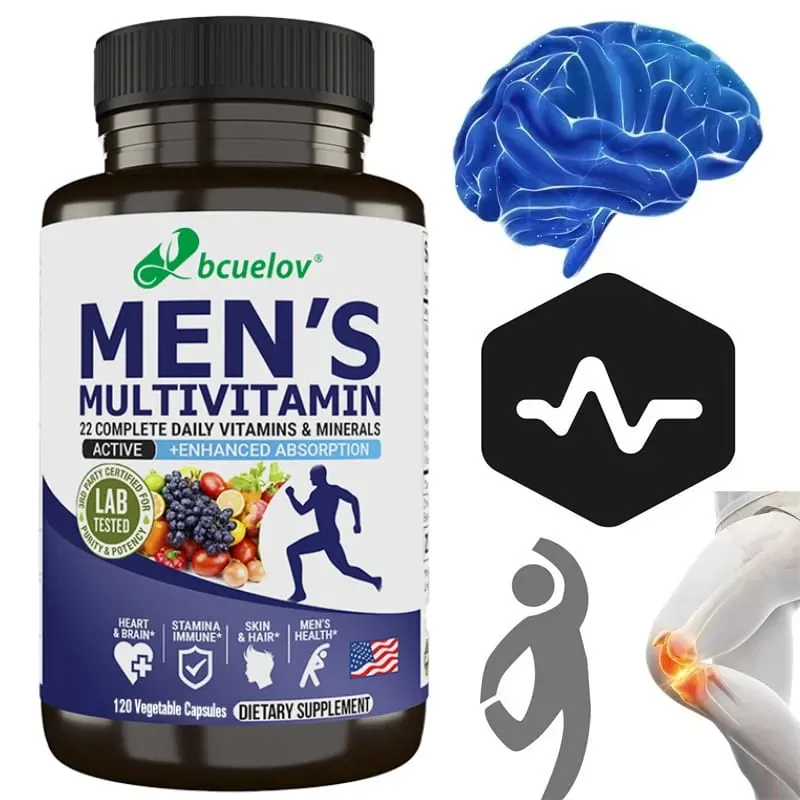 Men’s Multivitamin & Mineral Capsules High Absorption Antioxidant Supplement for Energy Immune Bone Skin & Overall Wellness