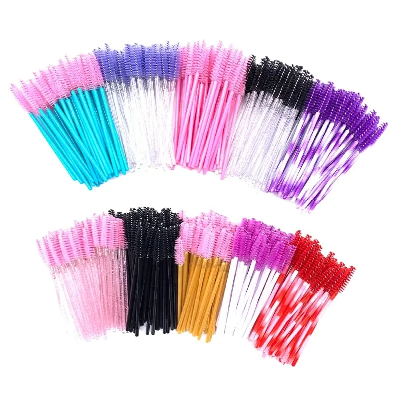 YGirlash 50Pcs Lash Swans Crystal Eyelash Applicator Μίας χρήσης Διαμαντένια λαβή Nylon Mascara Wands Brush Cosmetic Tools — image 4