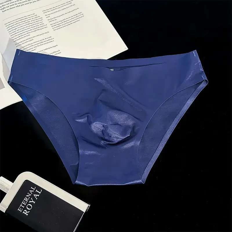 Männer Eis Seide Slips Ultra-dünne Nahtlose Sexy Höschen Schnell Trocknend U Ausbuchtung Beutel Atmungsaktive Unterwäsche Luxus Glänzende unterhose
