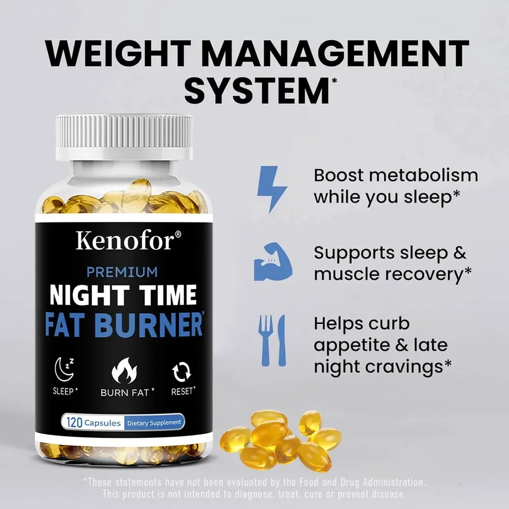 Nighttime Fat Burner Supplement - for Weight Loss Boost Metabolism Suppress Appetite Diet Healthy Weight Management