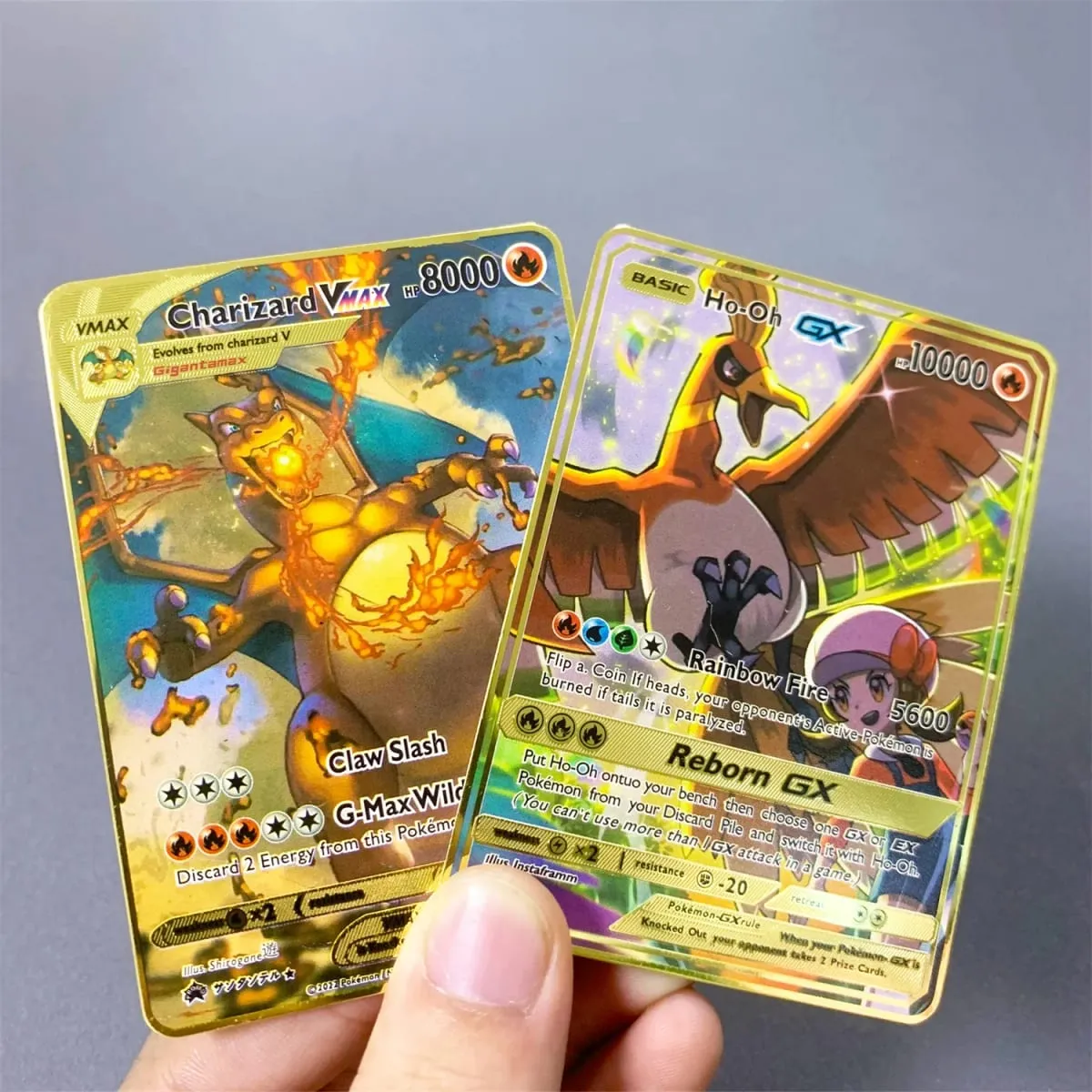 Tiếng Anh Kim Loại Pokemon Thẻ DIY Arceus Mewtwo Charizard Pikachu Sắt Sáng Bóng Pokémon GX Vmax EX Trò Chơi Trẻ Em Bộ Sưu Tập Thẻ Đồ Chơi Quà Tặng