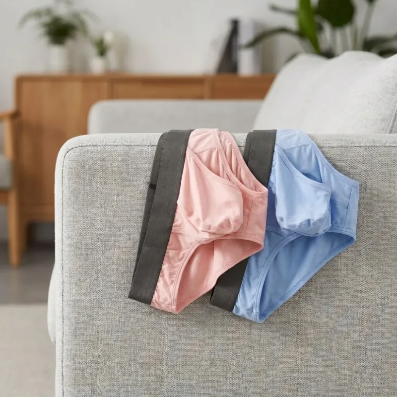 Bamboo Fiber Summer Thin Briefs Men Thin Underpants Splicing Men Front Opening Panties Lingerie Quick Dry Seamless Underwear — image 13