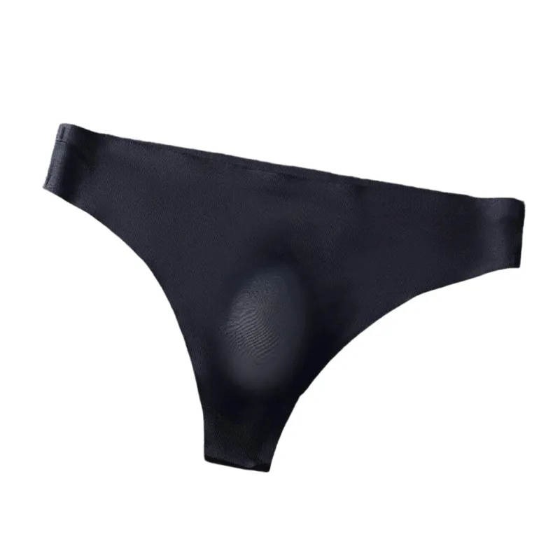 Men Seamless Ice Silk G-String Underwear 3D Bulge Pouch Low-rise T-Back Thongs Low Rise Men Bikini Briefs U Pouch Lingerie — image 9