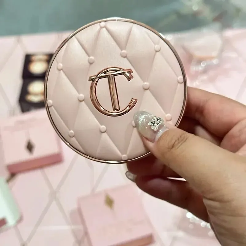 Charlotte Tilbury Air Cushion Foundation Ελαφρύ, δροσερό φινίρισμα, μακράς διαρκείας, ρουζ σε σχήμα καρδιάς, ρουζ Shimmer 2 σε 1 Μακιγιάζ