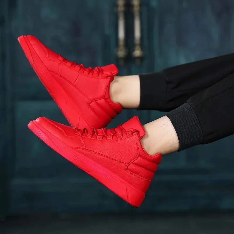 Panlalaking Spring Fashion Kumportable Magaan na Slip-Resistant High Top Leather Sneakers — image 3
