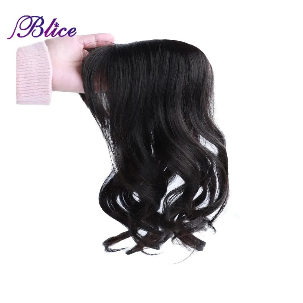Blice Synthetic Clip-In Κλείσιμο με δαντέλα με κτυπήματα Μικτά σγουρά μαλλιά Extensions Κάλυμμα Λευκά μαλλιά Μέσο Μέρος Μαλλιά κομμάτια — image 4