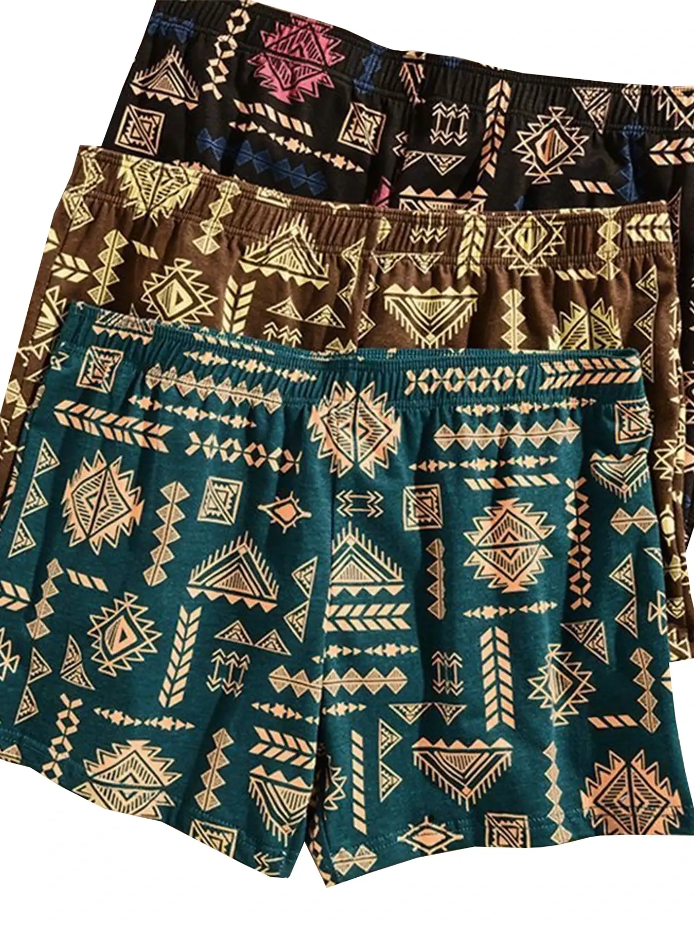 3PCS/SET Retro Ethnic Style Men's Underwear Print Men Boxer Shorts Aro Pants Trendy Casual Home New Breathable Men's Underpant — image 7