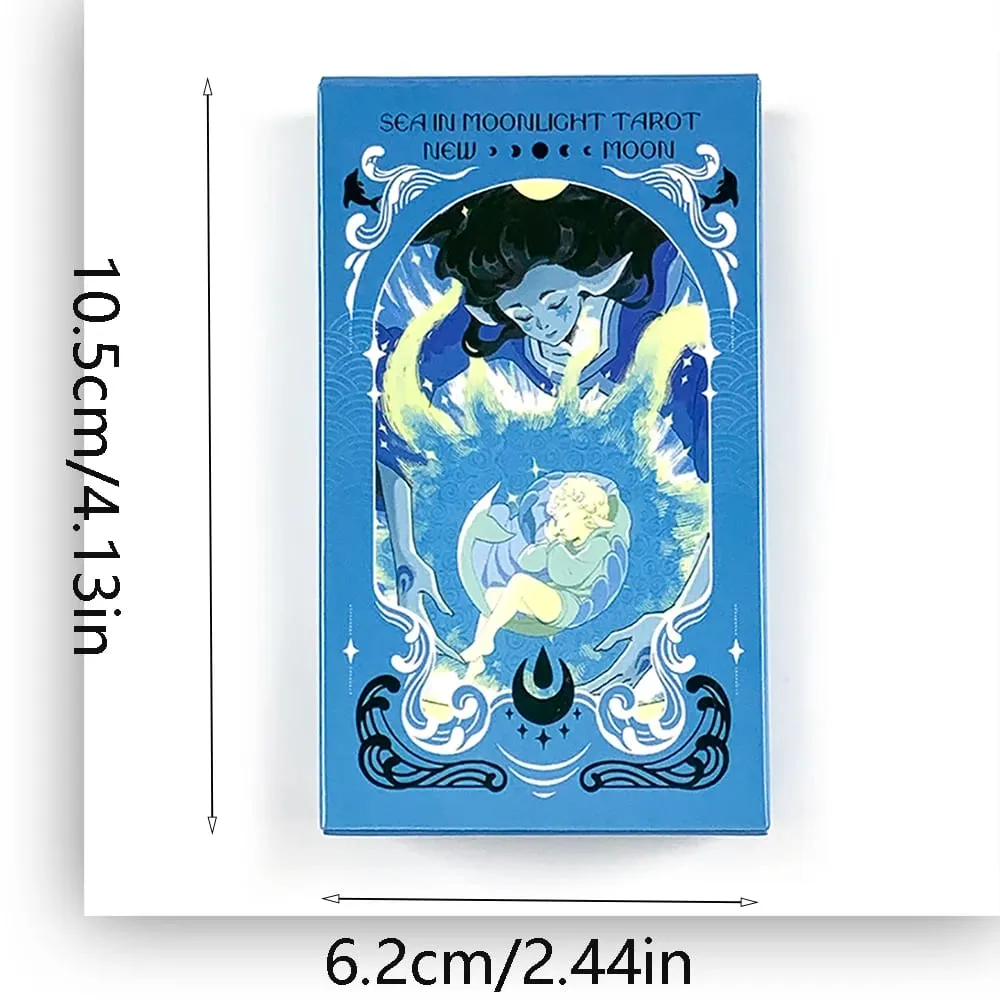 Sea in Moonlight Tarot Cards 78 Card English Version Divination Board Games Perfect for Emotional Healing & Intuitive Reading