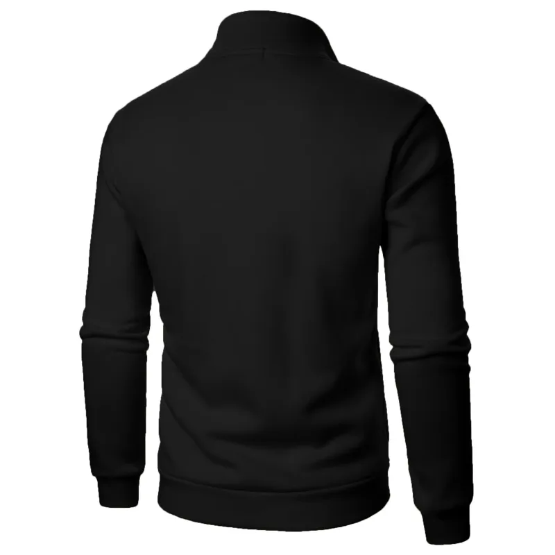 Printemps automne nouveau décontracté demi fermeture éclair col montant sweat tendance Simple mince hommes pull à manches longues hauts hommes sweat