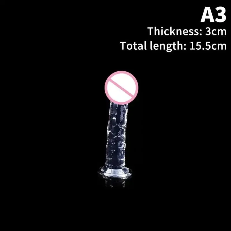 Felnőtt szexhez Maszturbátor G Spot Realistic dildo Női TPE Kezdő Clear vibrátor erős tapadókoronggal, szabadkezes játék