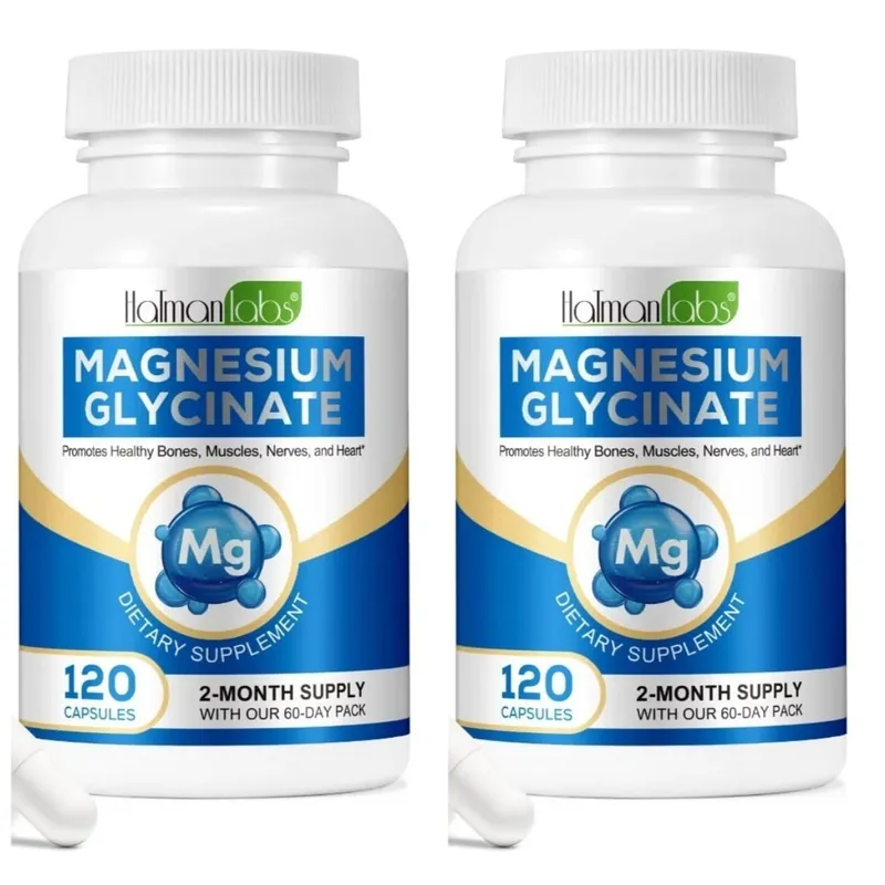 Magnézium-glicinát kapszula 208 mg elemi biszglicináttal az egészséges csontizmok és idegek támogatásáért, felnőttek 120 kapszula