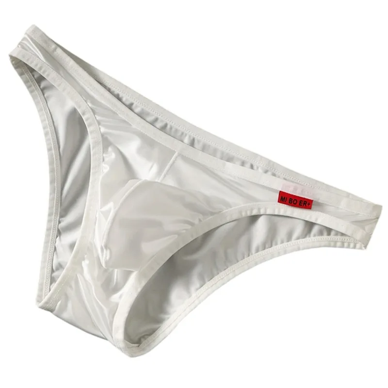 Men Low Waist Satinlike Ice Silk Stretch Brief Underwear Breathable Pouch Soft Fabric Underpants for Multiple Seasons — image 6