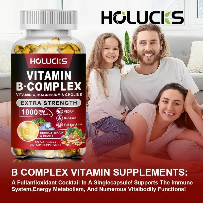 Buy 1 Get 1 Free! Pure Vitamin B Complex Supplement for Energy Metabolism & Nervous System Immune Defense & Stress Relief