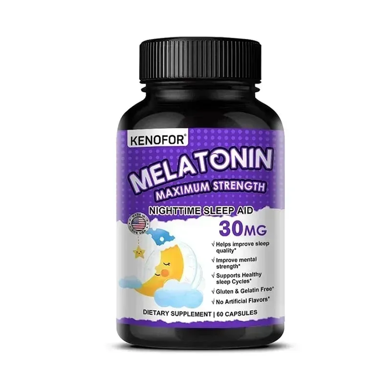 Melatonin Capsules 30mg - Promote Falling Asleep Quickly Calm The Mind Natural Sleep Aid Supplement — image 8