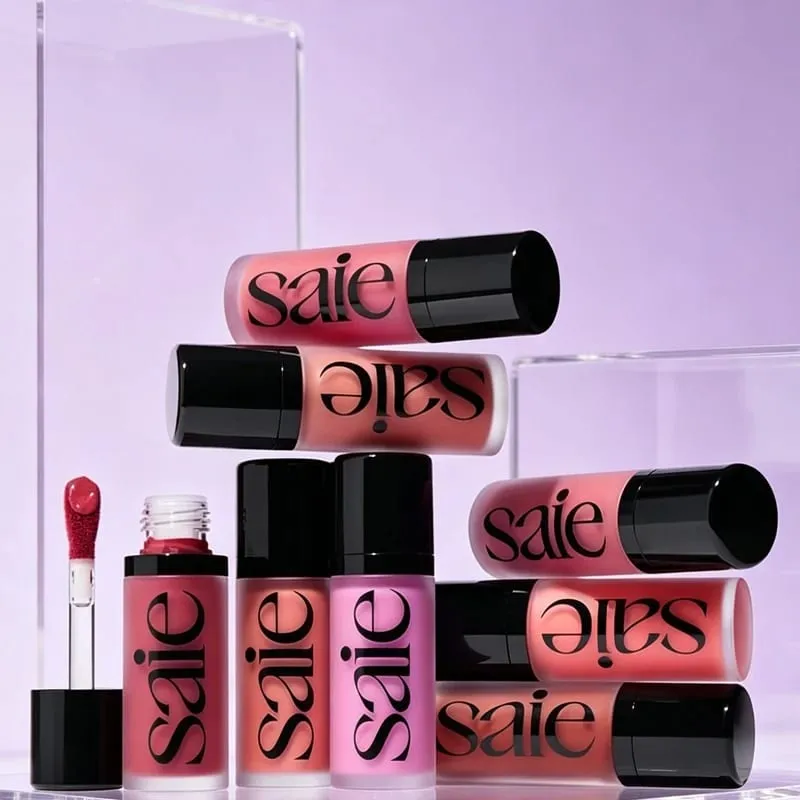 Saie 4-Colors Liquid Blush CHILLY SPICY Highlighter Sunglow Contouring Shimmer Powder Γρήγορη ξήρανση, μη κολλώδης φυσική υφή