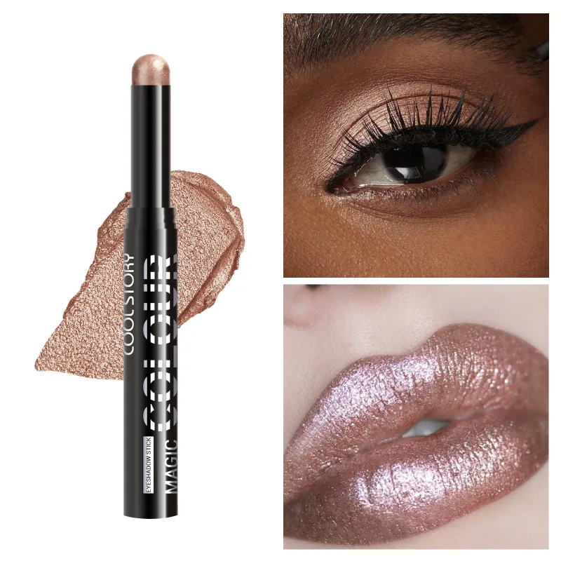 2 σε 1 Eyeshadow Lipstick Stick Pencil Waterproof Glitter Brighten Matte Eye Shadow Makeup Pigment Eyeshadow Pen