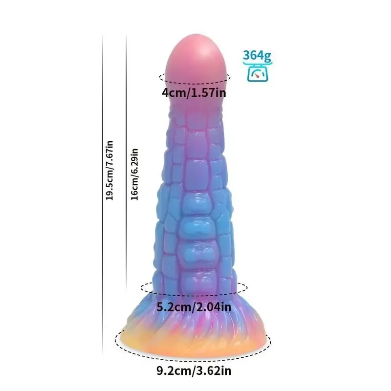 Realistic Night Glowing Anal Plug Luminous Monster Dragon Dildo for Women Men Butt Plug Sexy Dog Shape Sex Toy for Couples