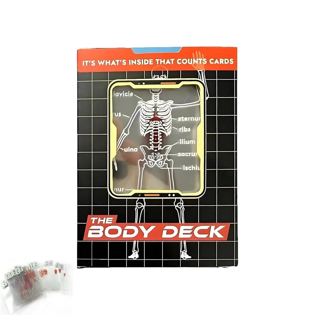 The Body Deck Cards Επαναχρησιμοποιήσιμο σώμα Διαφανές τραπουλόχαρτα πολλαπλών χρήσεων Ανθρώπινη ανατομία Παιγνιόχαρτα για δώρα φίλων
