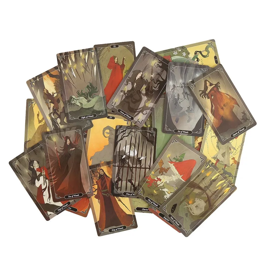 Dark Wood Tarot Cards A 78 Oracle Deck English Visions Divination Edition Borad Παίζοντας παιχνίδια