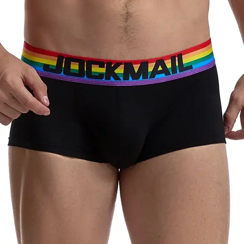 Cintura arcobaleno Mutande da uomo Boxer da uomo in cotone Boxer da uomo Intimo traspirante da uomo Mutandine da uomo Boxer morbidi Balck White — image 5