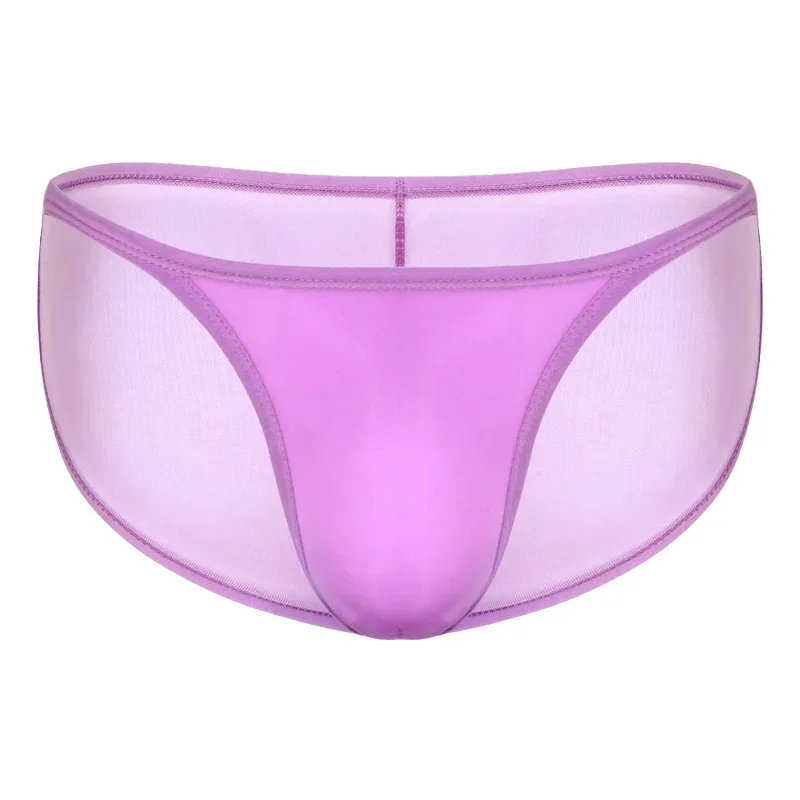 Men's Underwear Transparent Breathable Panties Male Low-waist High Fork Briefs — image 17