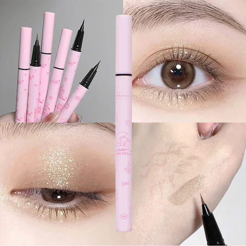 Black Liquid Eyeliner Eye Make Up Super Waterproof Long Lasting Eye Liner Easy To Wear Lying Silkworm Pen Makeup Cosmetics Tools
