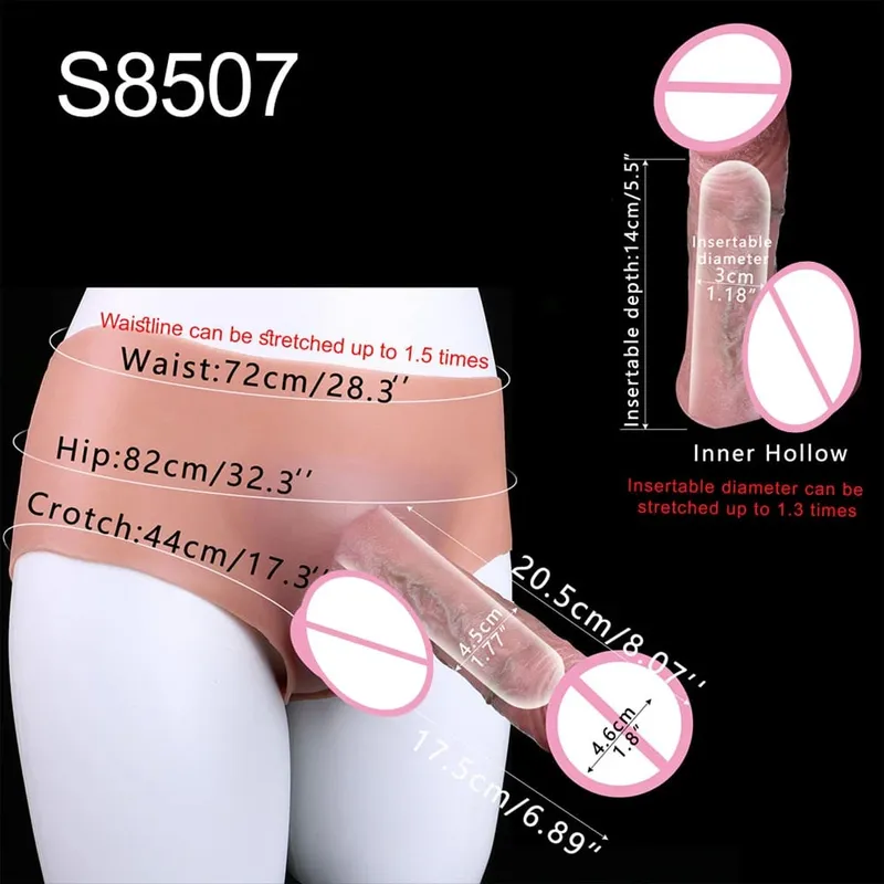 Thick Hollow Dildo Male Strap-On Huge Hollow Dildo Dick Extender Silicone Realistic Large Penis Sex Toy For Couples Sex
