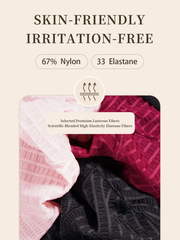 Men's Underwear Ribbed Texture Mens Brief Nylon Elastane Underpants Lightweight Thin Comfortable Male Triangle Underwear M‑XXL