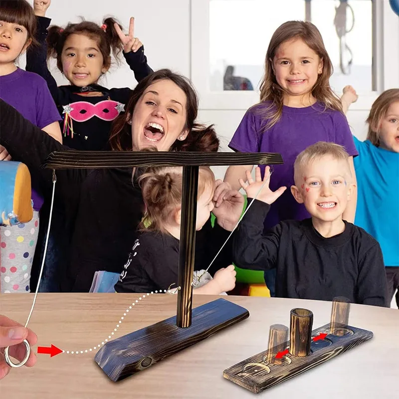 משחקי הטלת טבעת לילדים מבוגרים משחקי שתייה מסיבת בית בקצב מהיר משחקי לוח מעץ כף יד חבילת סולם יריות סורגים חיצוניים
