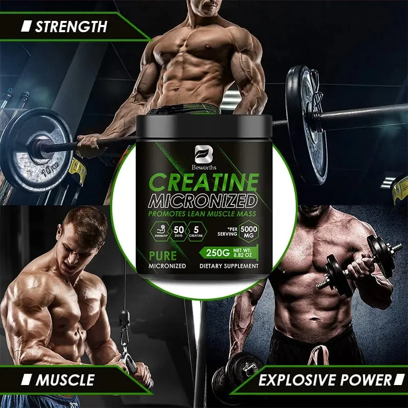 Creatine Monohydrate Sports Dietary Supplements for Workout Muscle Building Cellular Energy Enhance Muscle Strength