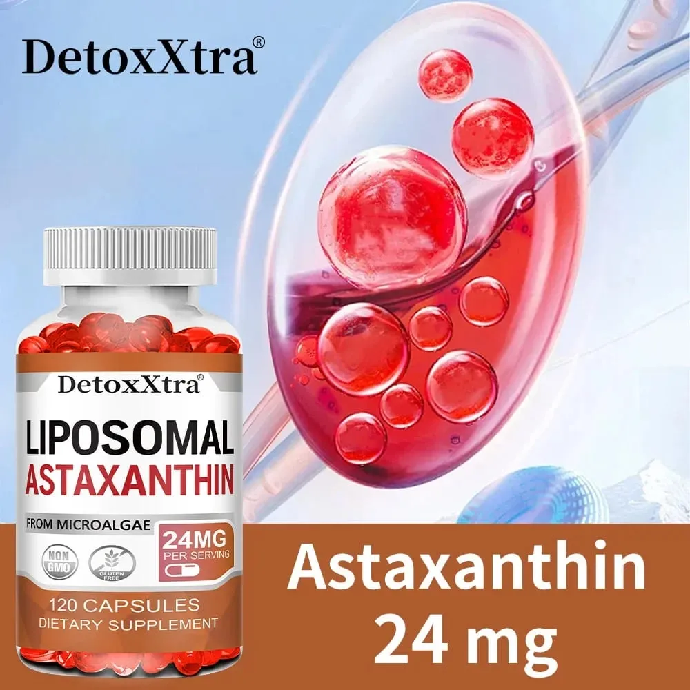 Συμπλήρωμα Λιποσωματικής Ασταξανθίνης 24 MG Αντιοξειδωτικό Ισχυρότερο από το VIT C Υποστήριξη για το καρδιαγγειακό δέρμα του εντέρου + την υγεία των ματιών — image 2