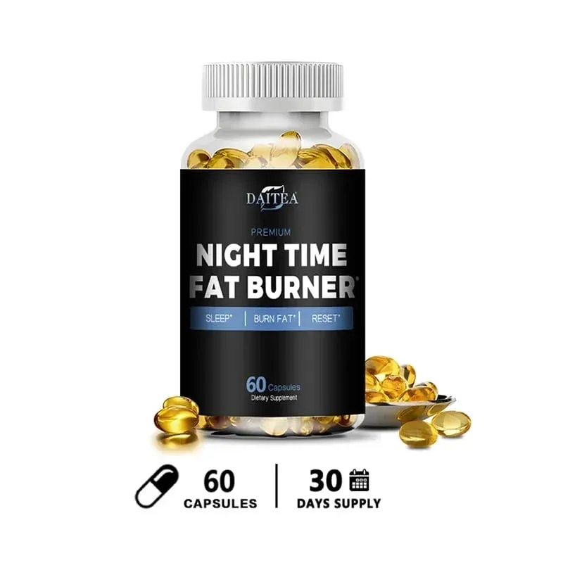 Daitea Night Fat Burning Supplement - with Vitamin D3 Green Coffee Beans Green Tea Natural Plants - Sleep & Weight Management