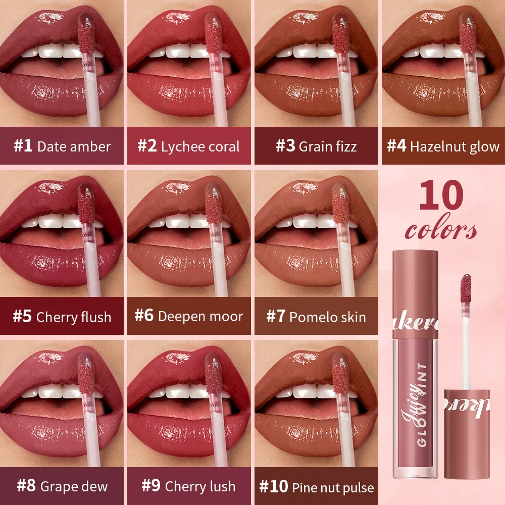 Juicy Glow Lip Tint Mirror Shine Lip Gloss Deep Hydrating Long-Lasting Dewy Moisturizing Non-Sticky High Shine Tinted Lip Makeup — image 2