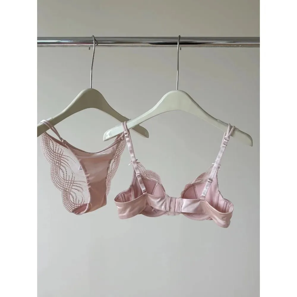 Half Cup Σετ Εσώρουχα Γυναικεία Thin Cup Push Up Μαλακό εσώρουχο σουτιέν Μικρό στήθος Στήριγμα στο πλάι Anti Sag Εσώρουχα 32-38