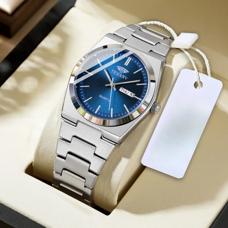 Men's Watch, Slim Stainless Steel Calendar Fashion Quartz Watch — image 4