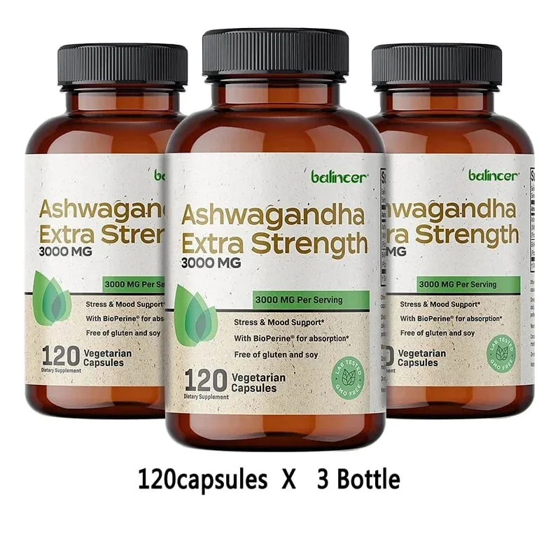 Balincer Ashwagandha Capsules | Ashwagandha Extract Supplement | Boost Energy Relieve Stress Support Mood & Focus