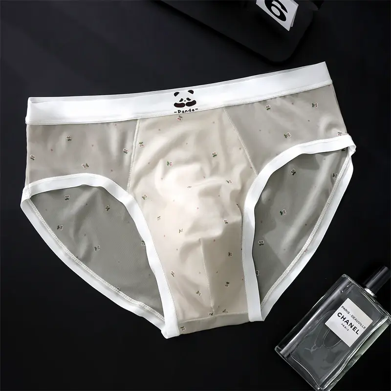 New Bare feel men's underwear printed sissy cuecas masculino ice silk sexys tøy men cueca thin seamless calzoncillos hombre — image 6