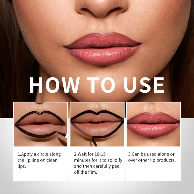 Lakerain Peel Off Lip Liner Αδιάβροχο, ανθεκτικό στις μουτζούρες Lip Liner Μεγάλης διάρκειας Χρώμα που δεν ξεθωριάζει Hydrate Nourish Lip Contour Makeup — image 4