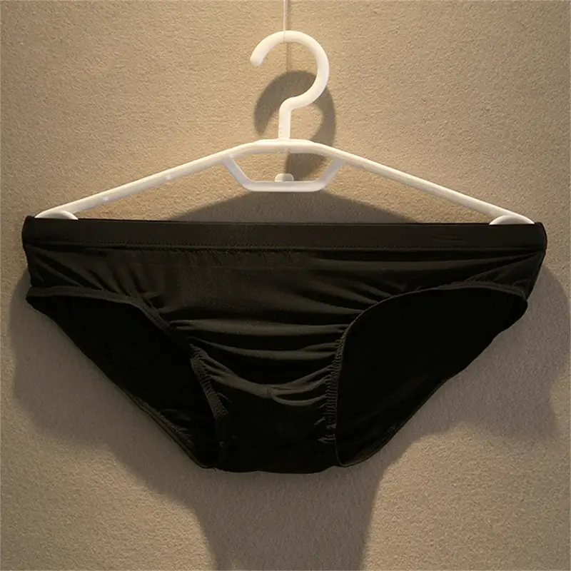 2pcs Big Pouch Nylon Men Underwear Briefs Ice Silk Male Seamless Underpants Low-Waist Thin Panties Plus Size — image 6