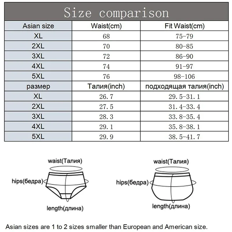 4 Pcs/Lot Cheapest 100% Cotton Mens Briefs Plus Size Men Underwear Panties XL-5XL Men's Breathable Sexy Lingerie Underpants