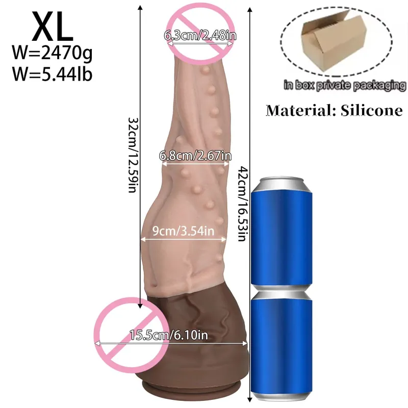 Consolador grande de silicona de doble capa para hombre y mujer, pene falso largo realista, tapón Anal, Juguetes sexuales para adultos, masajeador Anal y vaginal, novedad, 18