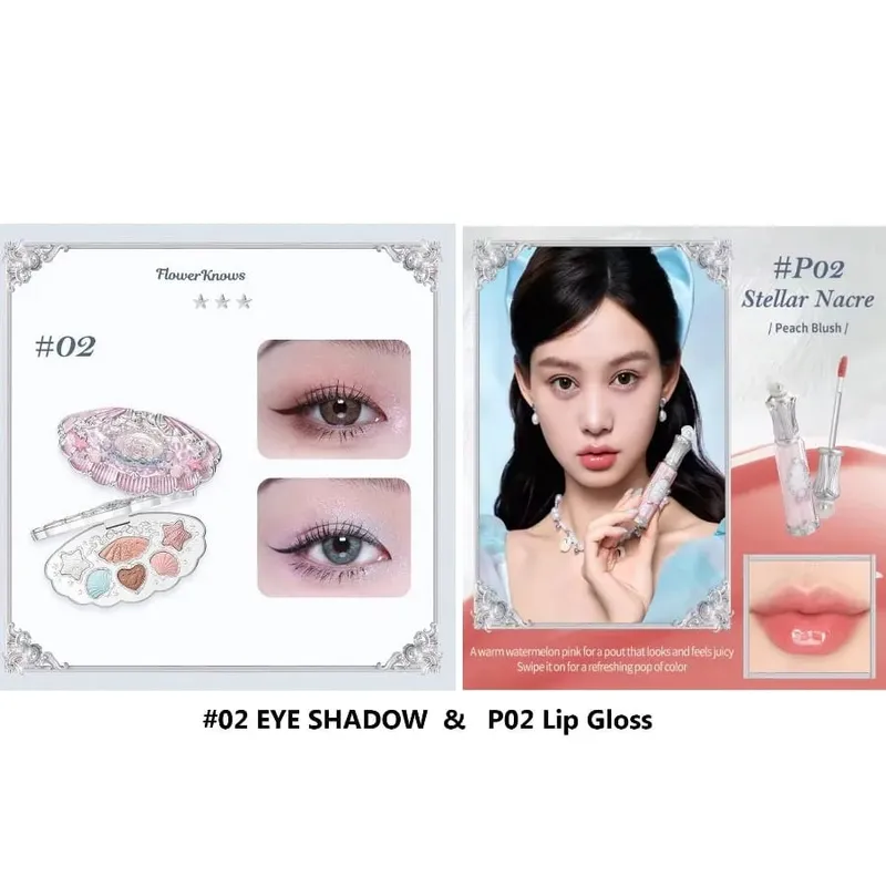Flowerknows Shell's Jewel Σετ δώρου Μακιγιάζ Eye Blush Lip Glaze Setting Powder Correcting Primer For Women Full Kit